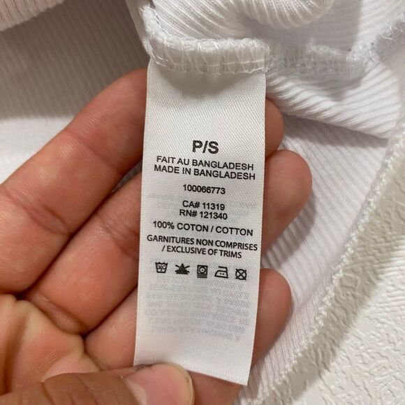 Garage Built To Ride Moto Graphic Ribbed Crop Tank Top White Size S - Picture 4 of 8